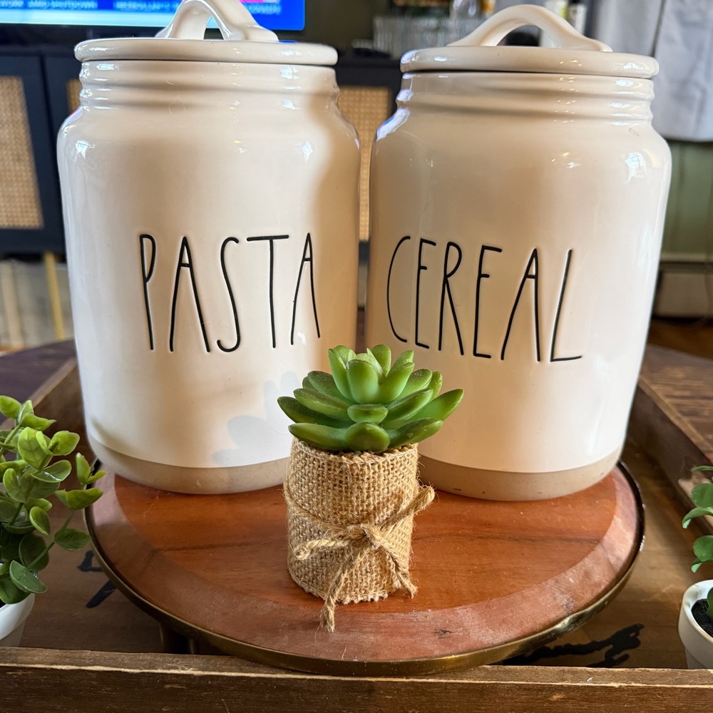 Rae Dunn Cream Kitchen Canisters Set